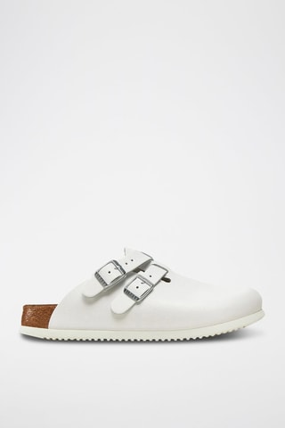Sabots en cuir Kay SL - Blanc - Etroite