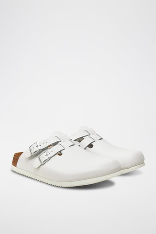 Sabots en cuir Kay SL - Blanc - Etroite