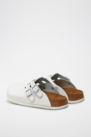 Sabots en cuir Kay SL - Blanc - Etroite