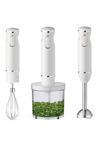 Batidora de mano y batidor de varillas 2 en 1 - 600 W - Blanco