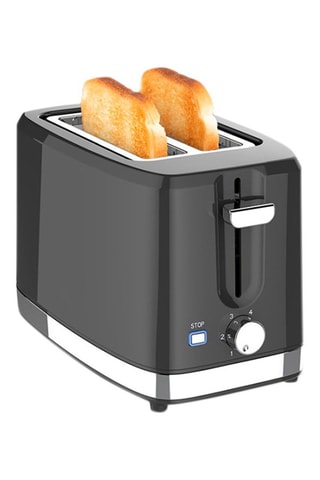 Tostadora - 750 W - 2 ranuras - Plateado y negro