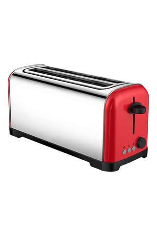 Tostadora - 1200-1400 W - 2 ranuras - Plateado y rojo