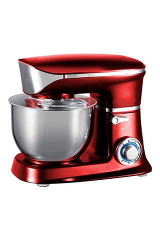 Robot amasador - 6,5 l - 1300 W - 6 velocidades - Plateado y rojo