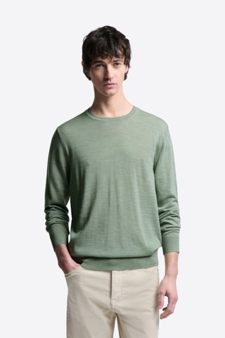 Jersey de lana merino - Verde oliva