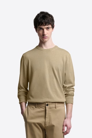 Jersey de algodón orgánico - Beige jaspeado