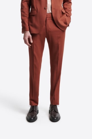 Pantalón slim fit - Rojo teja