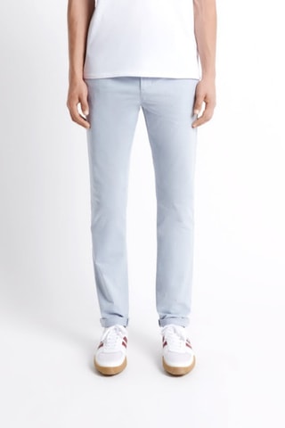 Pantalón slim fit de algodón orgánico - Celeste