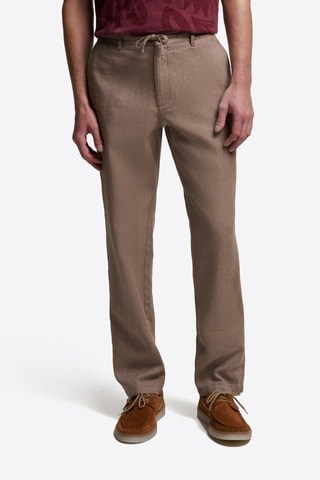 Pantalón chino de lino - Marrón