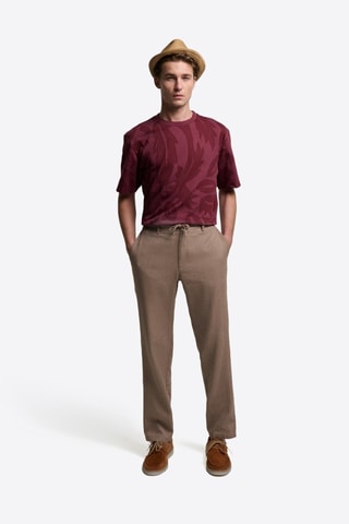 Pantalón chino de lino - Marrón