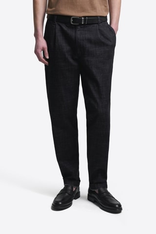 Pantalón chino regular fit - Negro jaspeado