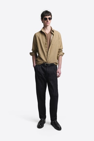 Pantalón chino regular fit - Negro jaspeado