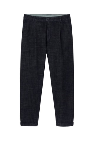 Pantalón chino regular fit - Negro jaspeado