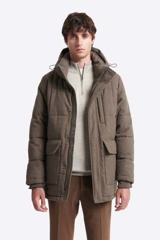 Parka con capucha - Topo