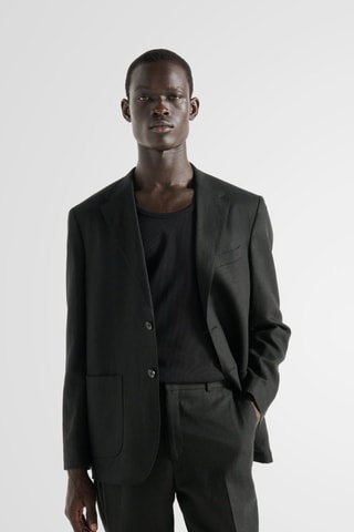 Chaqueta de traje de lino - Negro