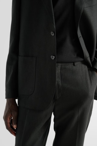 Chaqueta de traje de lino - Negro