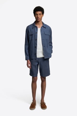 Chaqueta de lino - Azul marino jaspeado