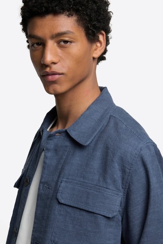 Chaqueta de lino - Azul marino jaspeado