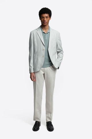 Chaqueta de lino - Celeste