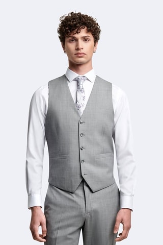 Chaleco de traje de lana - Gris jaspeado