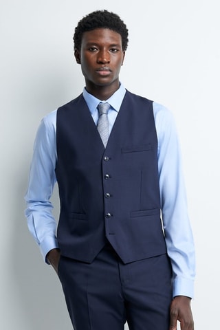 Chaleco de traje de lana - Azul marino