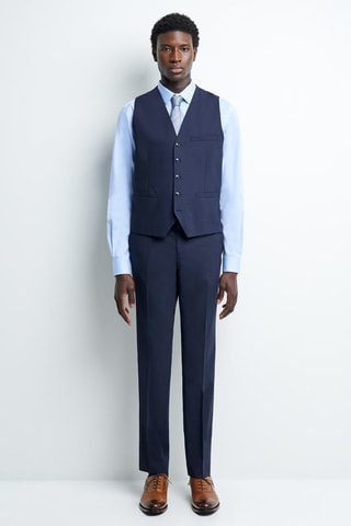 Chaleco de traje de lana - Azul marino
