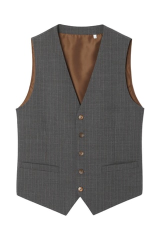 Gilet de costume en laine - Anthracite chiné