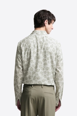 Camisa slim fit de algodón orgánico - Caqui