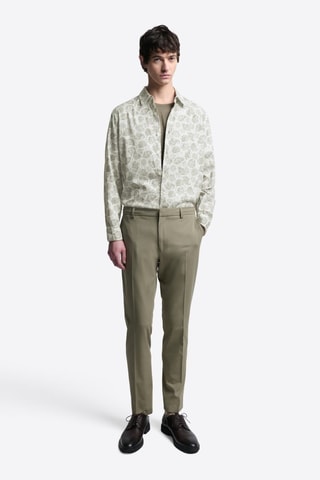 Camisa slim fit de algodón orgánico - Caqui