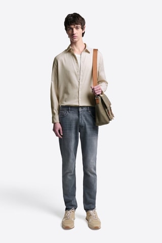 Camisa slim fit - Beige