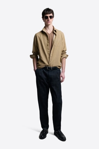 Sobrecamisa vaquera slim fit - Beige