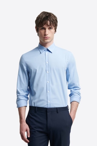 Camisa slim fit - Celeste
