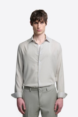 Camisa slim fit - Verde almendra
