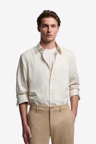 Camisa slim fit - Beige