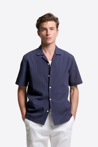 Camisa regular fit - Azul marino