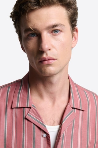 Camisa slim fit - Rojo teja