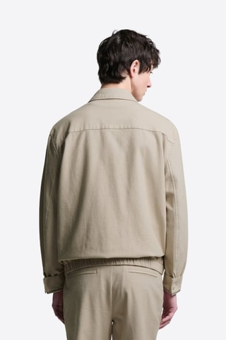 Sobrecamisa regular fit de algodón orgánico - Beige
