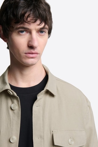 Sobrecamisa regular fit de algodón orgánico - Beige