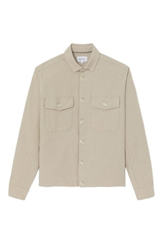 Sobrecamisa regular fit de algodón orgánico - Beige
