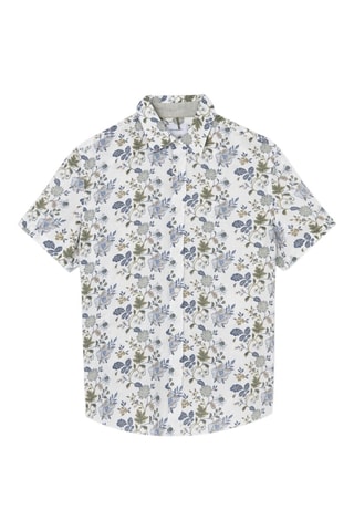 Camisa slim fit de lino - Blanco