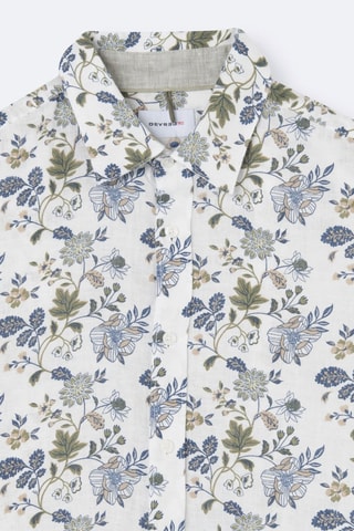 Camisa slim fit de lino - Blanco