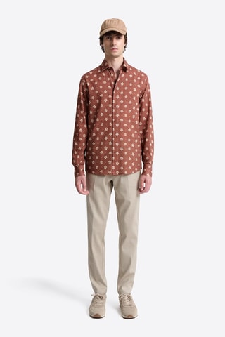 Camisa slim fit - Rojo teja