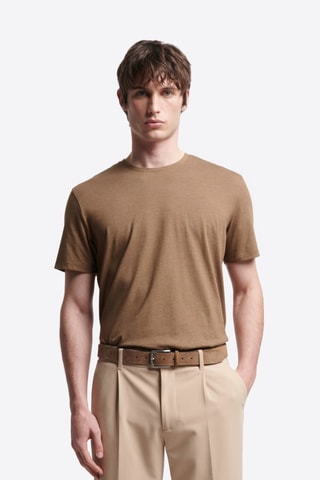 Camiseta slim fit - Marrón