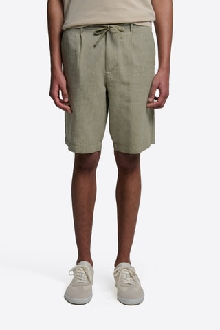 Short slim fit de lino - Verde agua
