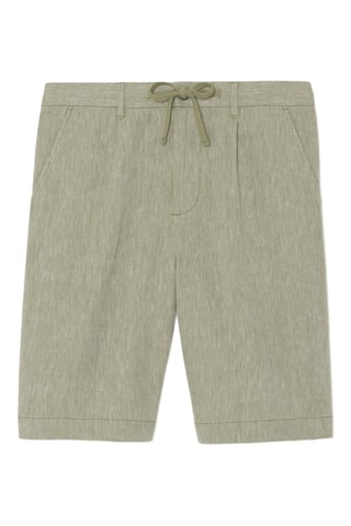 Short slim fit de lino - Verde agua