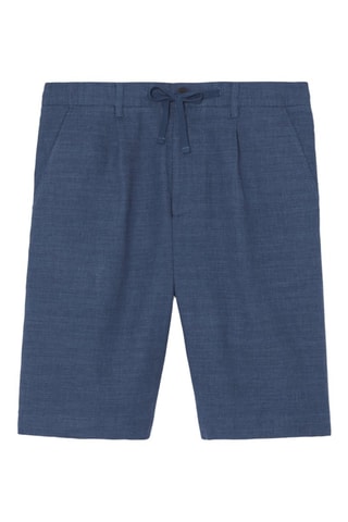 Bermudas slim fit de lino - Azul cobalto