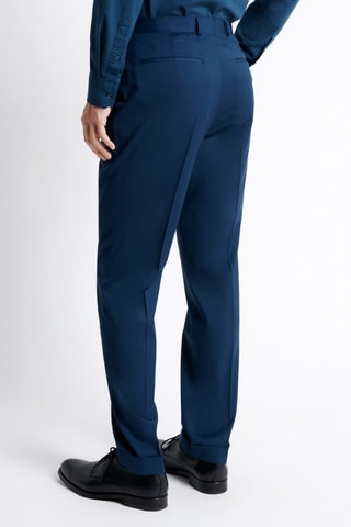 Pantalón regular fit de traje de lana - Azul pato