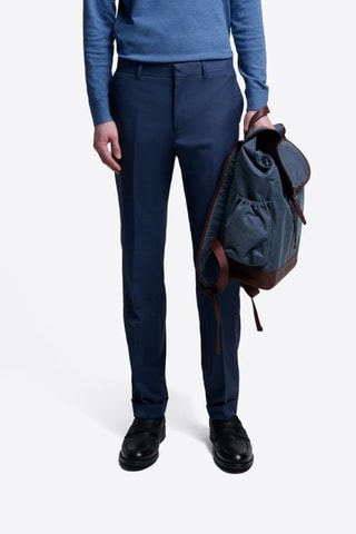Pantalón de traje de lana - Azul marino