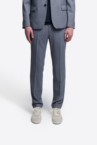 Pantalón de traje slim fit de lana - Azul grisáceo
