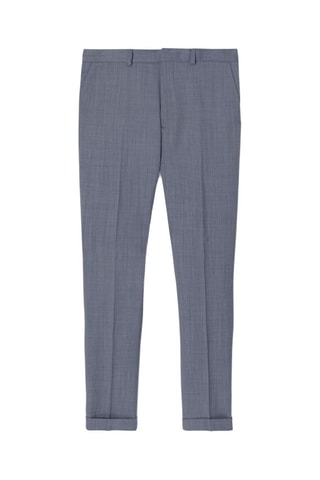 Pantalón de traje slim fit de lana - Azul grisáceo