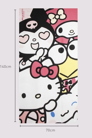 Telo doccia Hello Kitty Sanrio - 70 x 140 cm - Bianco e rosa
